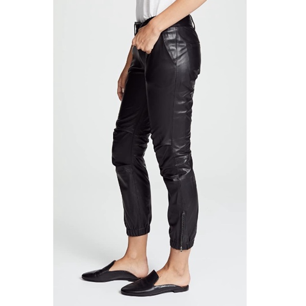 Nili Lotan Cropped French Military Leather Pants
